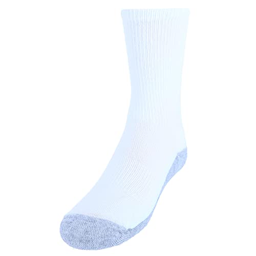 Hanes Boy's Cool Comfort Double Tough Crew Socks (10 Pair), Small, White