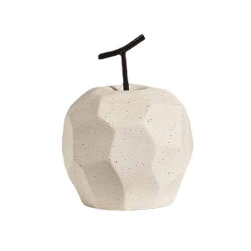 White Ceramic Apple Pear Statue, Creative Ceramic Apple Pear