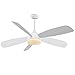SOLLA 132CM Deckenventilator mit Beleuchtung, 5-geräuschlose Flügeln & 6 Windgeschwindigkeiten, Timer & Fernbedienung, leiser Rückwärtsmotor, Farbtemperatur einstellbar, Für Wohn- und Schlafzimmer.