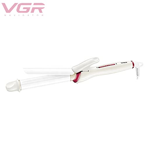 Image of VGR V-508 Professional 26mm Barrel Curling Iron Hair Curler with Ceramic Coating Barrel Curling Wand Instant Heat up to 200C Anti Scald Feature Ready to use in 30 Sec uniform heat technology - White