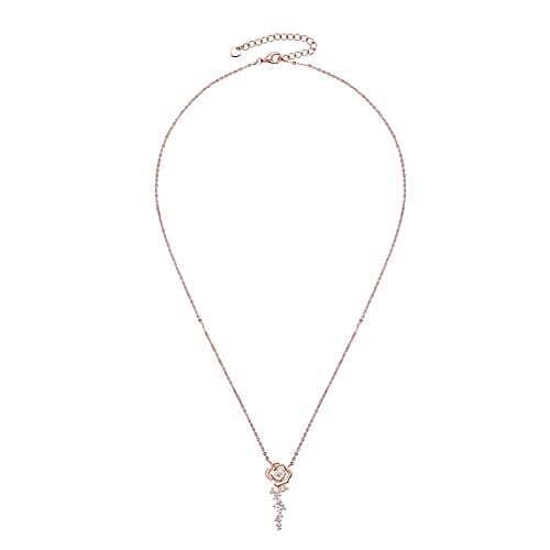 Moissanite rose et 15 pierres sur collier argent s925 pour soirée