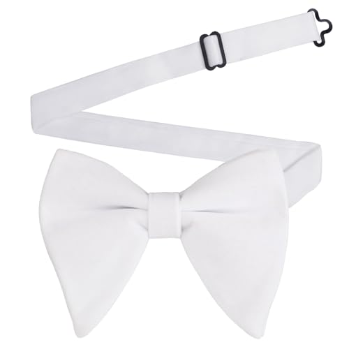 Image of Alizeal Velvet Pre-tied Adjustable Bow Tie for Men Oversize Formal Solid Tuxedo Bowtie