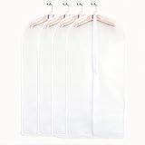 Material de alta calidad: las bolsas para ropa están hechas de material PEVA, sin olor, ligero y duradero, transpirable y resistente al agua, puede evitar que el polvo entre y mantiene la ropa fresca, limpia, sin arrugas, larga vida útil, y se puede utilizar durante mucho tiempo