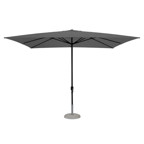 Totò Piccinni Ombrellone da Giardino PULLY a Palo Centrale in Alluminio con Manovella, Telo Poliestere con Airvent, per Esterno e Terrazzo (3x3 Metri Grigio)