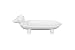 White Ceramic Dachshund Dog Shaped Novelty Jewelry Holder
