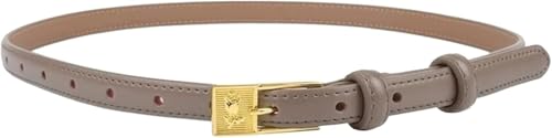 Belts for women, Waist Belt Women's Waist Belts Pure Cowhide Belts Casual Fashion Simple Dress Belt Adjustable Pin Buckle(Khaki1)