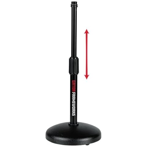 Gator Frameworks Adjustable Microphone Stand with Weighted Base Cover