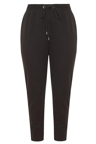 Womens Oversized Joggers Ladies Black Casual Sweatpants Baggy Cuffed Bottoms, (Black, Size 20) - Image 2