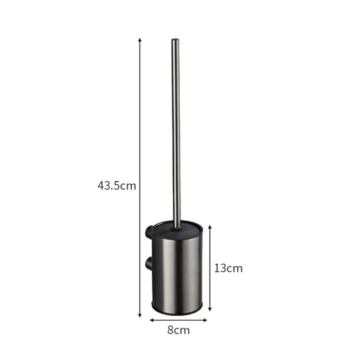 Brosse et support pour WC compact gris pour optimiser les petits coins - 4