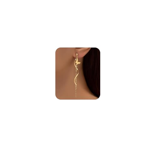Threader Earrings for Women 925 Sterling Silver Plated Cubic Zirc...