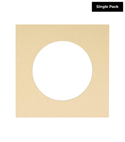 CountryArtHouse Tan Acid Free 18x18 Circle Picture Frame Mat with White Core Bevel Cut for 14x14 Pictures - Fits 18x18 Frame - Pack of 1 Matboard Show Kit with Acid Free Backing & Clear Bag