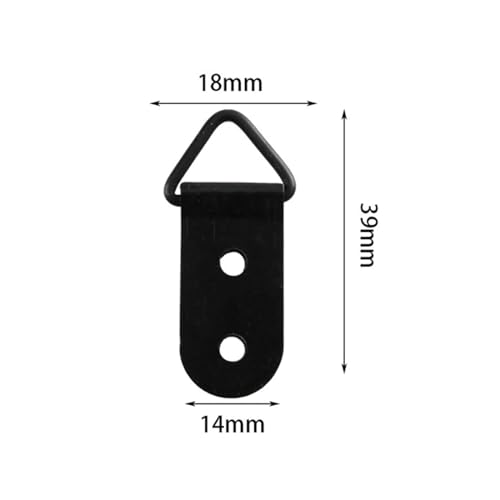 Image of dophee 50Pcs Triangle D-Ring Picture Frame Hangers with Screws for Hanging Display Paintings Clock Artwork Picture Frame Hook Photos Home Decoration 1.54 inchx0.71 inch - Black