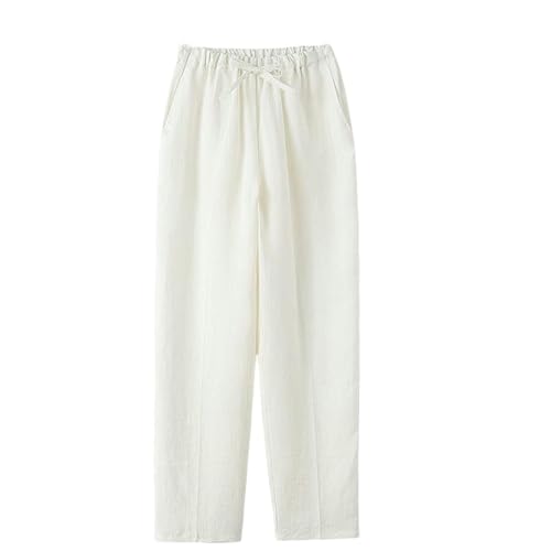 Pantalon coton lin homme coupe ample jambe droite pour un confort quotidien