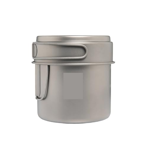 キャンプ用ポータブルマグ チタン製 調理器具 1100ml ポットパン 折りたたみハンドル ハイキング アウトドア 超軽量 テーブルウェア