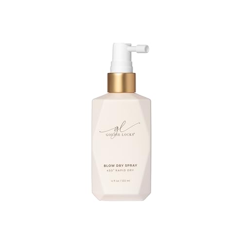 Goldie Locks Blow Dry Spray - 450°F Heat Protection and Frizz Control - Hydrating Blow Dry Mist with Style Memory - Safe for Extensions & Color-Treated Hair - Protein-Free - 4 fl oz