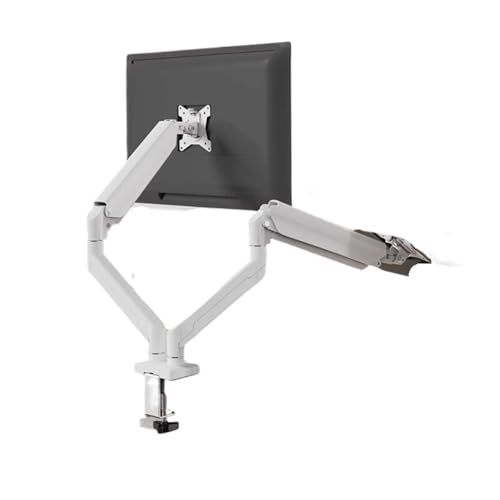 Support pour écran et bras robotisé blanc perle de bureau rotatif pour double écran
