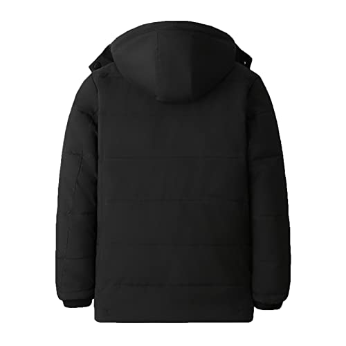 Veste d'extérieur homme peluche noire : protégez-vous du froid grâce à sa capuche L