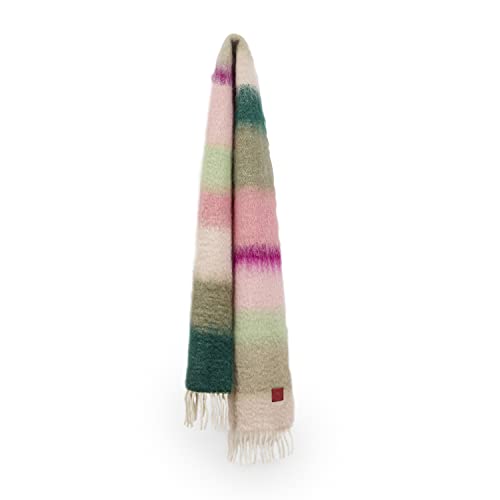 Echarpe foulard mohair femme laine fait main espagne rose taupe violet