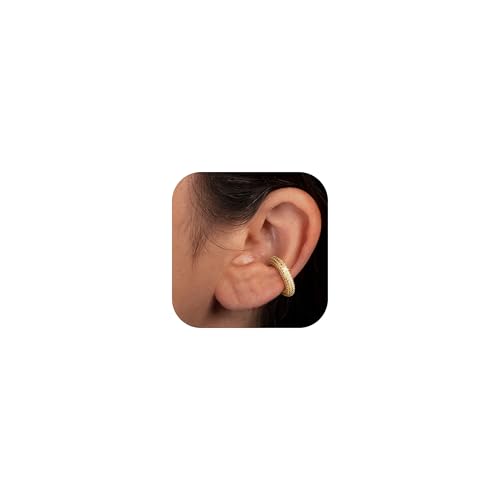 Dochais Ear Cuff No Piercing, Pendientes Chunky Hipoalergénicos para Cartílago, Joyería para Niñas y Mujer