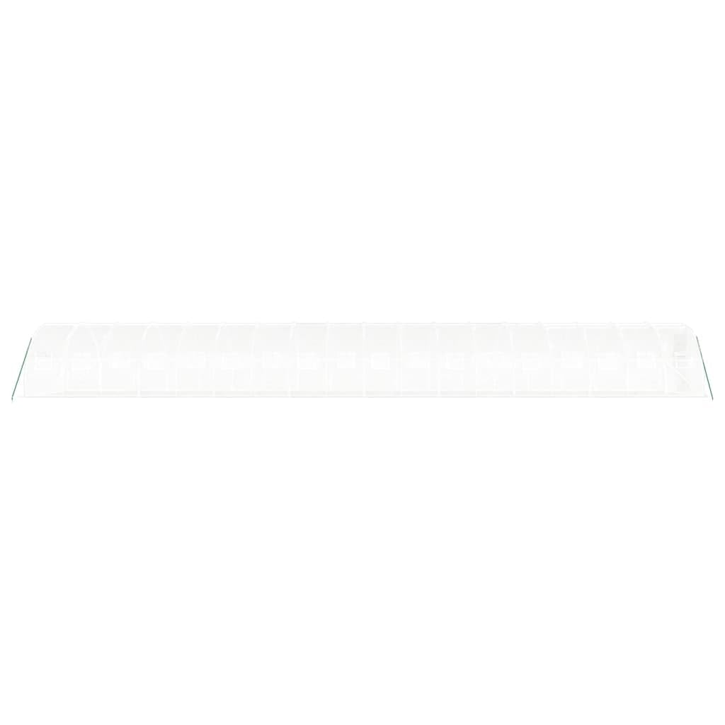 Serra con telaio in acciaio bianco, 54 m², 18 x 3 x 2 m, per giardinaggio hobbistica, piante, verdure, erbe, fiori, aiuola, casa per pomodori, resistente alle intemperie, antigelo, con porta e