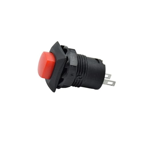 Interruptor de pulsador cuadrado con autobloqueo rojo de 12mm y 125V