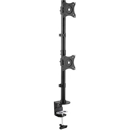 StarTech Vertical Dual Monitor Arm 13in to 27in, Black (ARMDUALV)