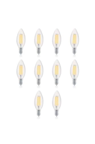 4W E14 Rustik LED Ampul, Sarı Işık, 10'lu Paket