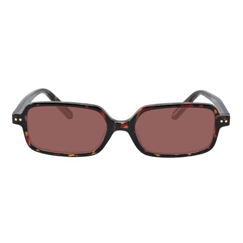TIJN Retro Rectangular Sunglasses for Women,Vintage 90s Style,Trendy Lightweight UV Protection,Square,Tortoise with Blck Tea