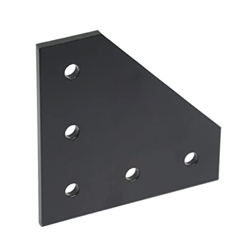 Piastra di giunzione esterna 120x120x6mm Staffa di giunzione a 5 fori per serie 20x20mm Standard 6mm Slot Profilo in alluminio per T / L S Staffa Piastra Giunto Nero