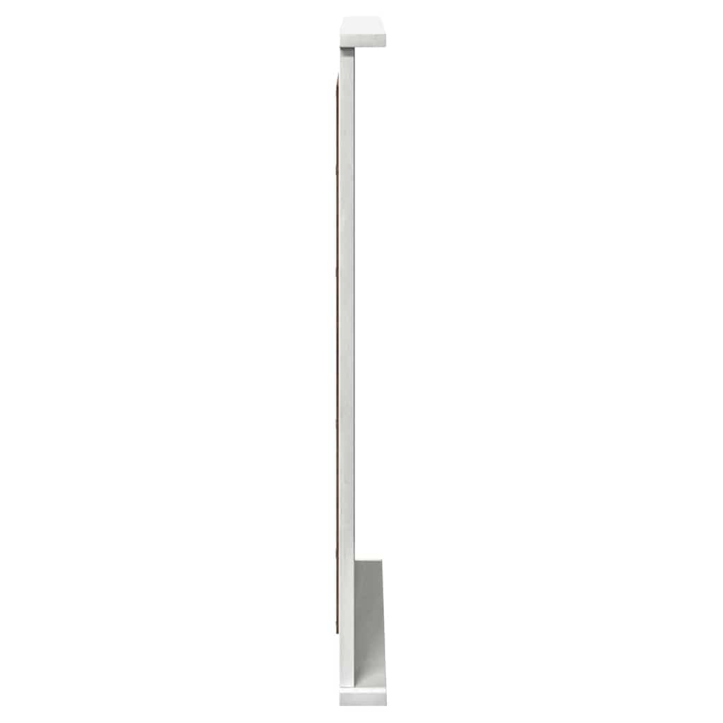 VIGO - Specchio da parete rettangolare in legno massiccio di pino massiccio, bianco, anticato, 55,5 x 5 x 70 cm, con maniglie in metallo, per corridoio, camera da letto, soggiorno, decorazione