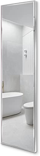 HORLIMER Espejo de pared de longitud completa con marco plateado, 122 x 35 cm (14 x 48 pulgadas), espejos de puerta de cuerpo grande para sala de estar, dormitorio, baño Cover