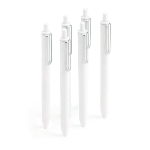 Bolígrafos Retráctiles Gel Luxe, Blanco, Pack de 12