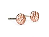 5mm Hammered Copper Dot Stud Earrings, Minimalist Studs, Copper Jewelry