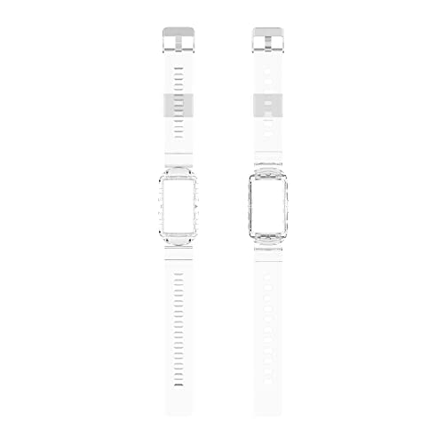 Chofit Case with Band Compatible with Fitbit Charge 5/Charge 4/Charge 3,Shockproof Rugged Band Strap for Fitbit Charge 5 with Bumper Case Cover Men Women (Clear)