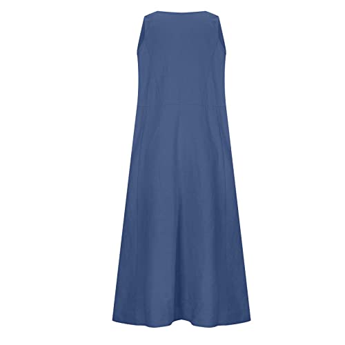 Robe longue sans manches avec poches intégrées et col en V thermorégulateur - 7