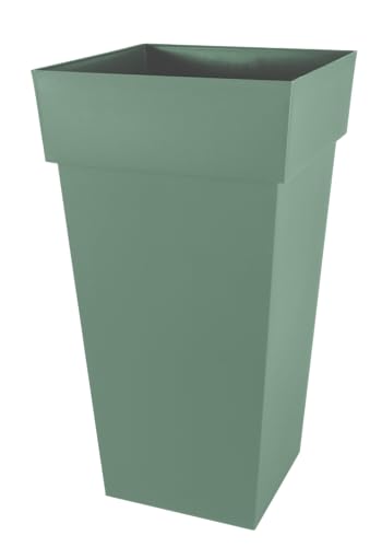EDA - Pot de Fleur Carré Haut XXL Toscane - Volume 98 L - 43,3 x 43,3 x H.80 cm, Rouge Bourgogne