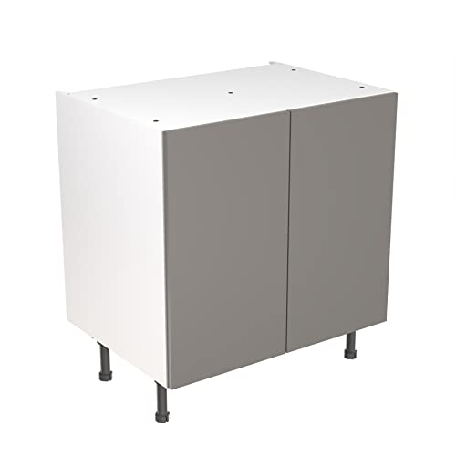 Kitchen Kit Flatpack Base Cabinet - Slab Door - Screwless Quick Build Kitchen Unit - Base Unit - 800x870mm - Dust Grey Matt
