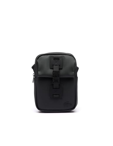 Lacoste Herren Beuteltasche VERTICAL CROSSOVER BAG Handtasche Umhängetasche Schulterriemen Tunnelzug SCHWARZ (000) Einheitsgröße (One Size)