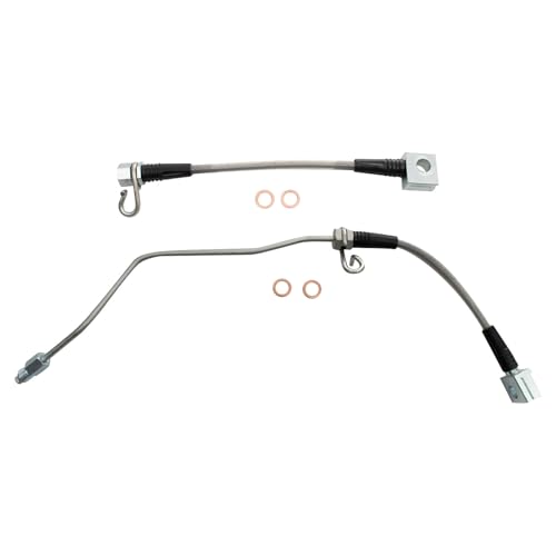 TRQ Rear Brake Hose Set Compatible with 2002-2008 Dodge Ram 1500