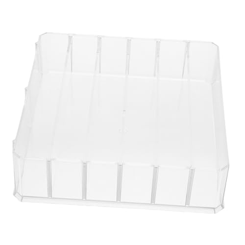 Operitacx Caja De Almacenaje De Dinero Acrílica Transparente Con Múltiples Compartimentos Extraíbles Bandeja Organizador Para Billetes y Monedas Reemplazo Para Cajón Registradora Diseño