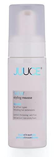 JUUCE Snow Styling Mousse, 150 ml - Für feines Haar - Fülle, Textur, Lifting - Ergebnis: Volles und weiches Haar Cover