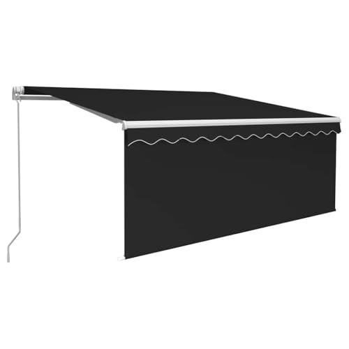 Auvent rétractable manuel extérieur anthracite avec store vertical et LED de terrasse - 2