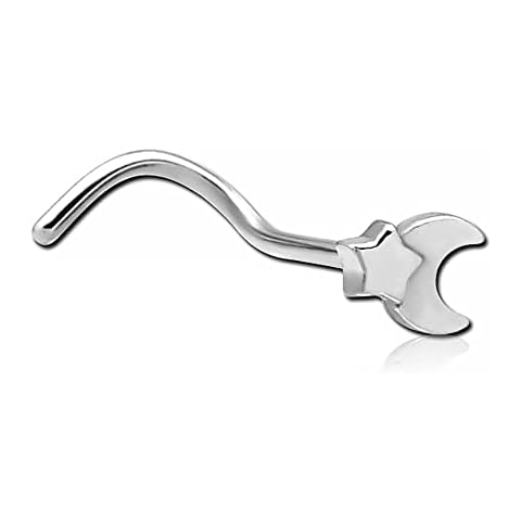 INOKI - Star Crescent Moon Steel Nose Stud Cover