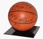 THE ORIGINAL BALLQUBEThe Stand Basketball/Soccer/Volley Ball Display - High-Gloss Black Cradle Base, Designed to Display from 7 inch Mini Ball to Regulation-Sized