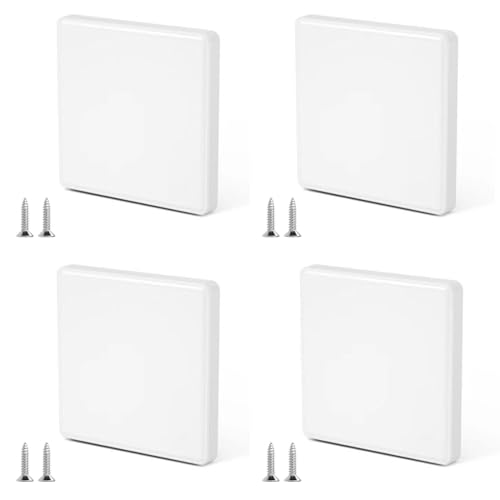 4 pièces de cache-prises, Cache-prises blanc 8,6 x 8,6 cm, Cache-prise pour boîtier encastré avec vis, Cache-prise pour prises ou interrupteurs inutilisés