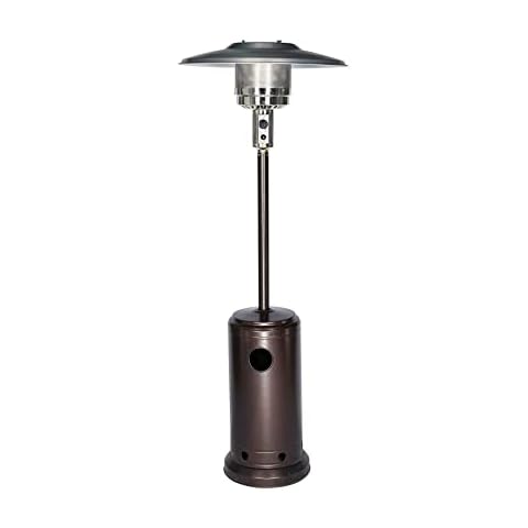 Heatlab 12kW Premium Garden Outdoor Indoor Gas Patio Heater Powder Coated Steel with Canister Door and Wheels Bronze Cover