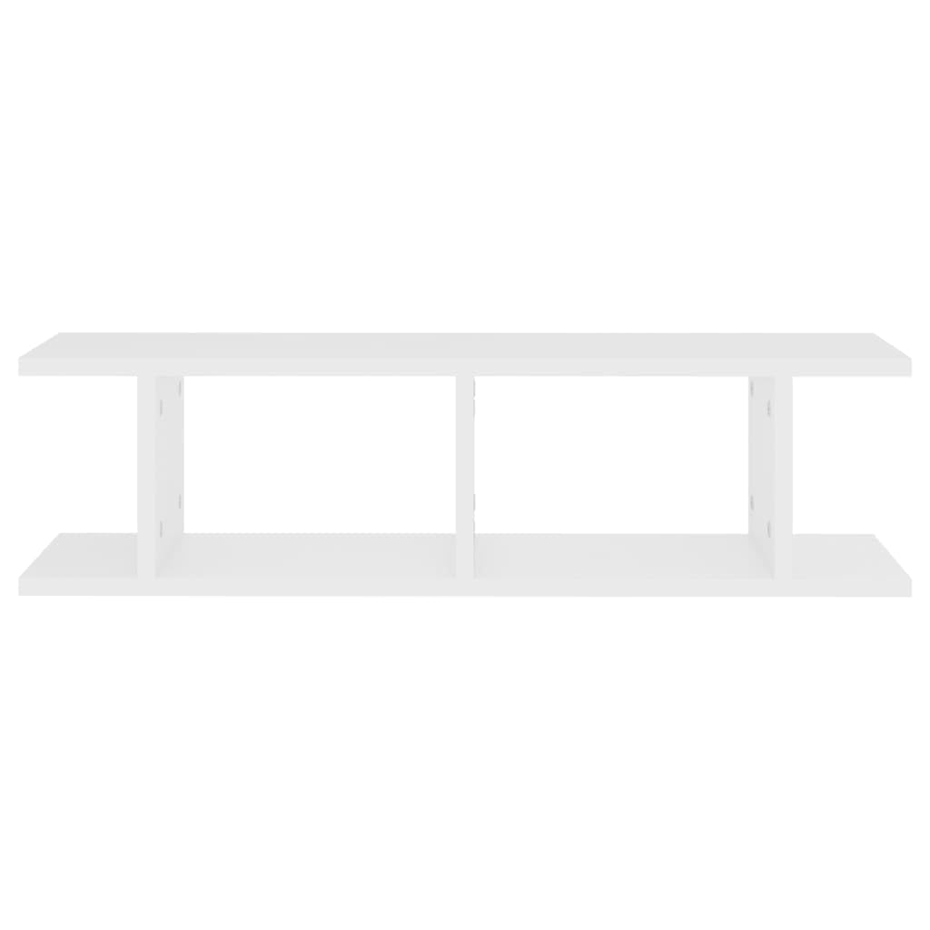 Regał ścienny, 2 szt., biały, 75 x 18 x 20 cm, regał na kostki z niewidocznym systemem montażowym do salonu, sypialni, solidny regał do przechowywania, element dekoracyjny