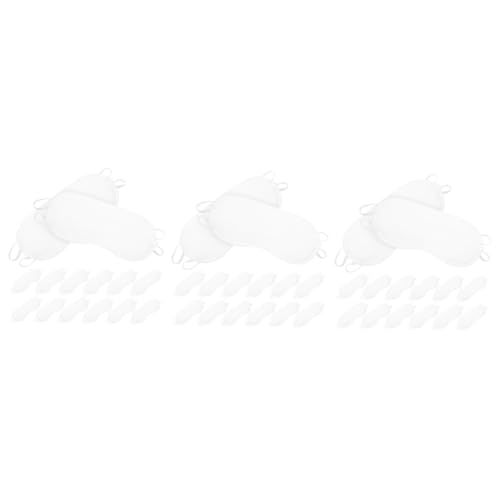 Anneome 60個 使い捨てアイ ゴーグル 携帯用睡眠 アイシェードカバー クリエイティブアイカバー 20ps 遮光アイカバー 我が家のアイ 目隠し ポリエステル 白い