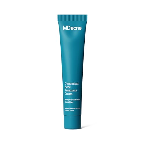 MDacne - Acne Treatment- Benzoyl Peroxide Cream 5% - Unclogs Pores, Reduces Blemishes & Enhanced with - Plant-Based Ingredients for Sensitive Skin