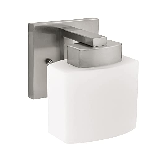 Design House 577981 Dove Creek Wall Light Sconce With Frosted Glass For Hallway, Bathroom, Foyer, Bedroom, Satin Nickel thumb #20